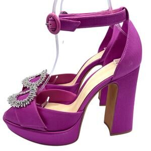 Alexandre Birman Madelina Curve 120 Pink Crystal Platform Heels Size 38